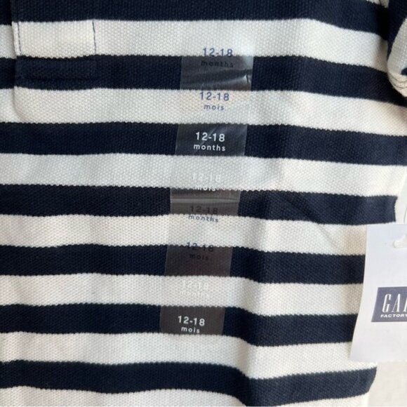 🩷Baby Gap, Short Sleeve Stripe Polo Shirt. Size: 12-18 months. NWT - Picture 10 of 11